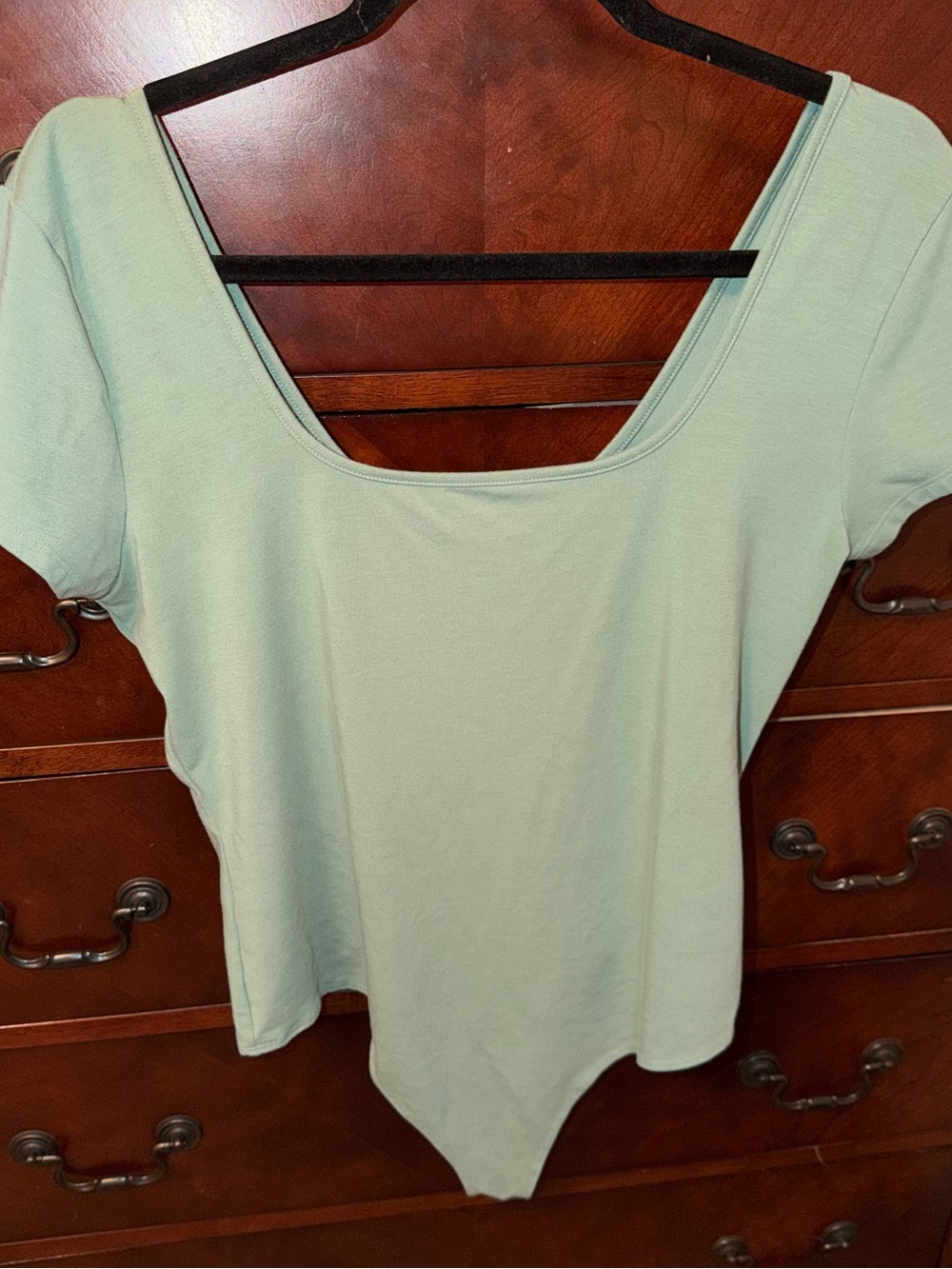 American Eagle Outfitters Mint Scoop Neck Short Sleeve Bodysuit